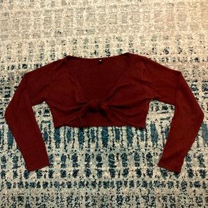 Maroon Ballet Warm Up Tie Top